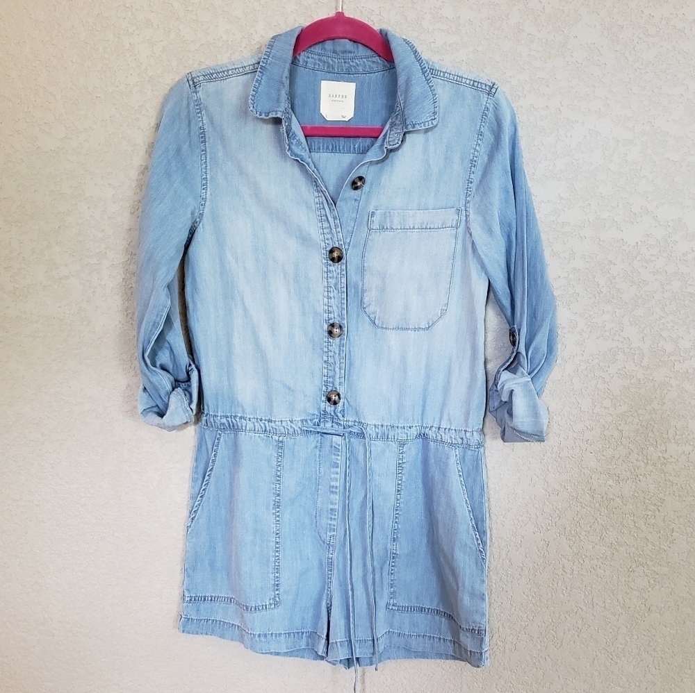 Harper chambray short Jumpsuit Size Small